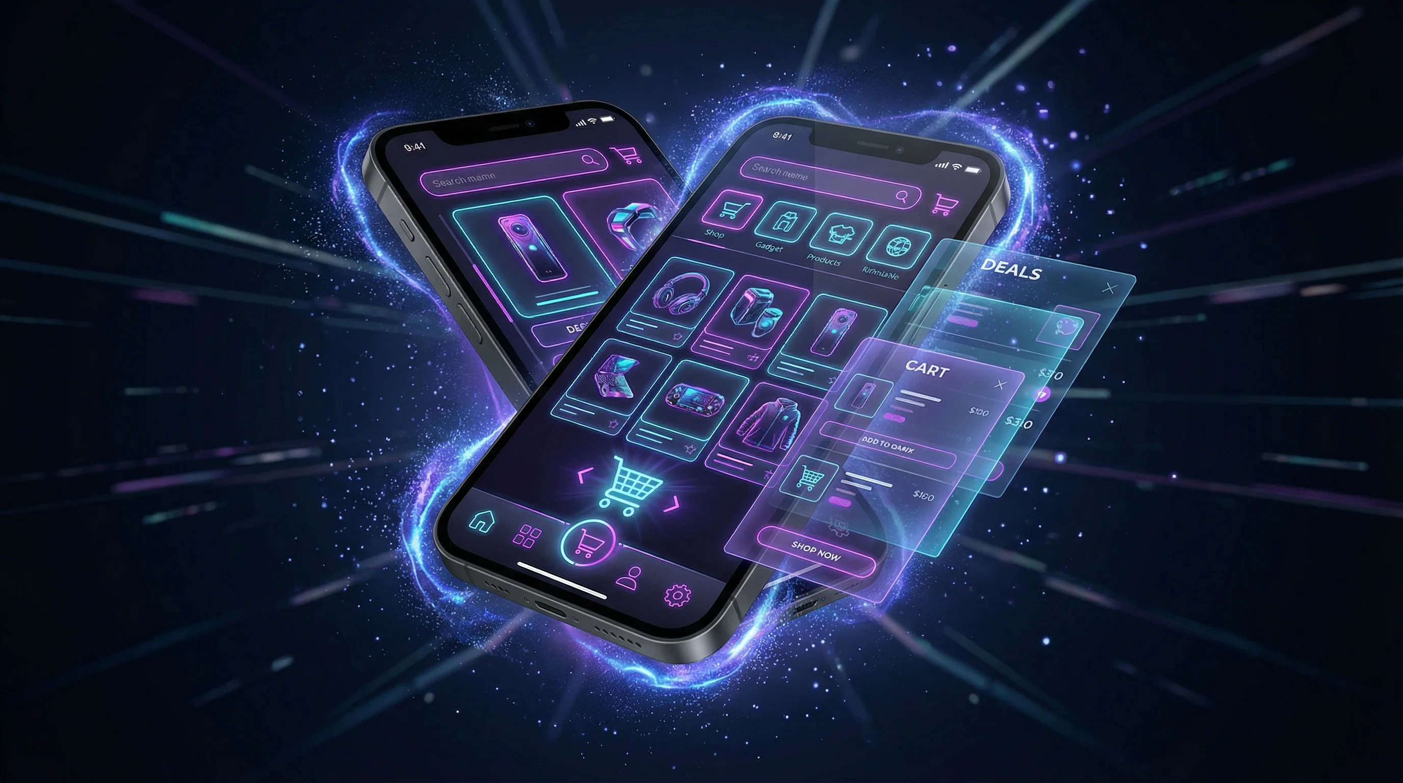 一起草17c - 独家影视IP衍生品 | 一起草为你的收藏架增添新宝贝APP界面展示 - 赛博朋克风格移动端购物体验